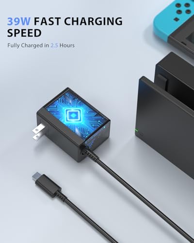 TV Dock Station for Switch/Switch OLED Replacement 3-in-1 – Includes Original IC Module, AC Charger & High-Speed HDMI Cable, Supports 1080P HD Output & Console Charging (Not Compatible with Switch 2)