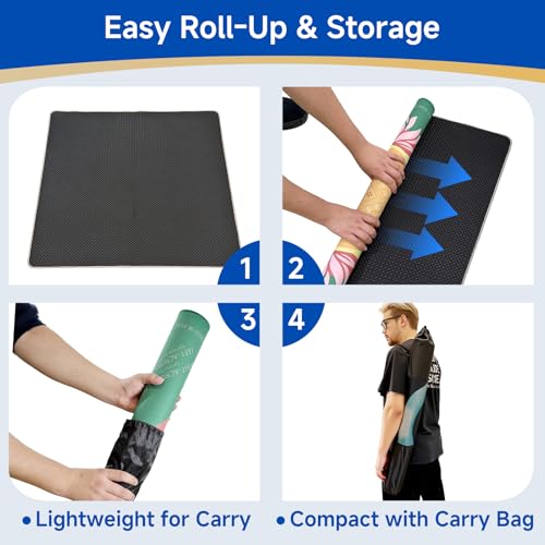 Mahjong Mat 2025 Upgraded No-Crease & No Odor Design, 32.3 Inch with Waterproof Velvet, Non-Slip PU Silicone, Lightweight for Noise Reduction, Includes Printed Rules for Tiles and Cards (Green) - color: Green