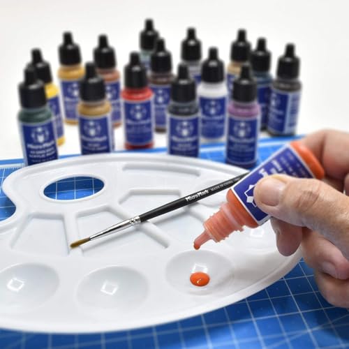 Micro-Mark Basic Color Model Water-based Acrylic Paint Set - Artist-Grade Pigment Colors for Miniatures, Models, Wargaming & Crafts, Fast-Drying | Made in the USA | 18 Bottles x 20 ml (0.68 fl.oz.)