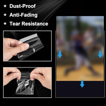 1000 Counts Premium Standard Baseball Trading Card Sleeves, Plastic Clear Protector, Soft Perfect Fit for Penny, Football, and Sports Cards - color: White