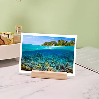 WILLOWDALE 12Pcs Wedding Place Card Holders for Table, Table Number Holders | Acrylic Table Numbers Holders for Wedding Reception, Picture & Photo Holder Wood Display Stand for Home and Party Decoration - size: 12pcs 3.9" Rectangle