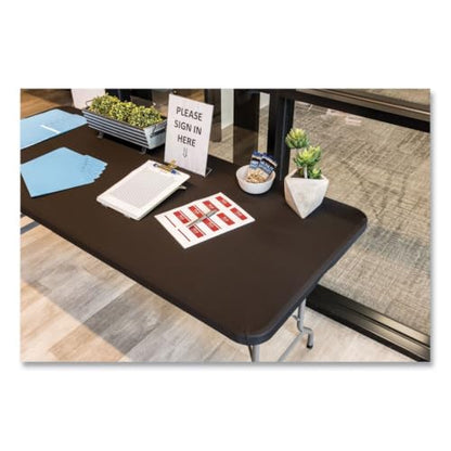 Iceberg iGear Stretch Fabric Table Top Cap Cover, fits 6' Tables, Polyester/Spandex, Black, 30" W x 72" L | Measures 72"x 30"x3", durable stretch polyester fabric snugly fits to 6' table top, ideal for trade shows, banquets & parties - size: 72" x 30" (Re