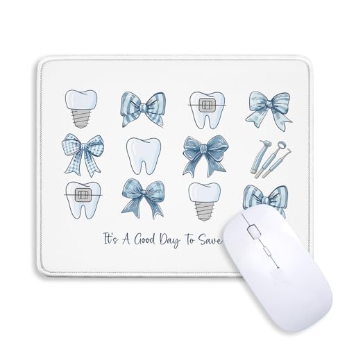 Dentist Gifts for Women Men, Tooth Mouse Pad Non-Slip Rubber Base for Desk Laptop Gaming Office for Women, Dental Hygienist Assistant Desk Decor for Office Room, 8x9.5 Inch - color: Dentist