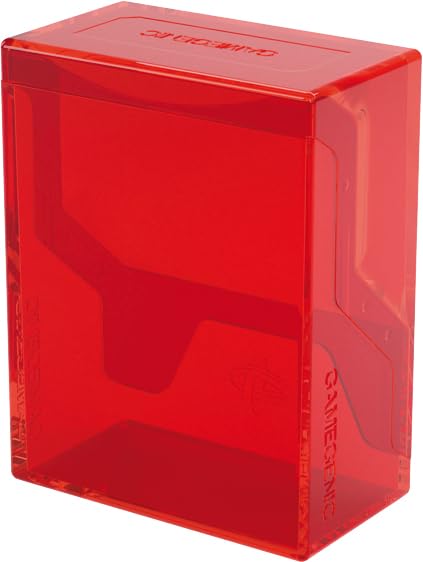 Gamegenic Bastion 50+ XL Deck Box - Compact, Secure, and Perfectly Organized for Your Trading Cards! Safely Protects 50+ Double-Sleeved Cards, White Color, Made - color: Red