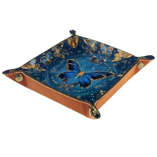 Blue Butterflies Dice Tray Dice Rolling Tray Folding Dice Holder for Dice Games, Like RPG, DND and Other Table Games - color: Multi 16