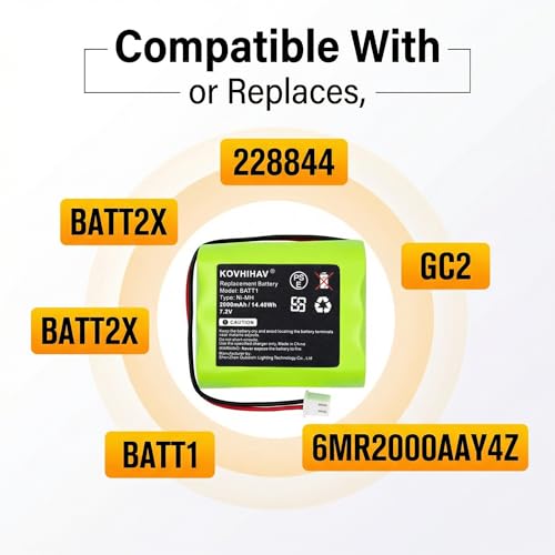 Updated BATT1 7.2v 2000mah ni-mh Battery Pack Control Panel Security System Alarm Battery for BATT1X BATT2X 6MR2000AAY4Z 10-000009-001 10-000013-001 PERS-4200
