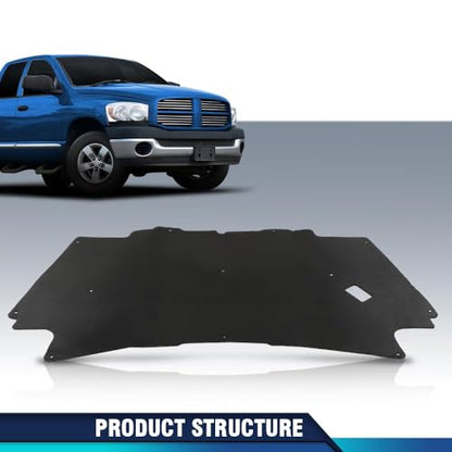 PIT66 Hood Insulation Pad with Clips Compatible with Dodge Ram 1500 Gas 2002-2008, Not for Diesel - style: 2002-2008 Dodge Ram 1500