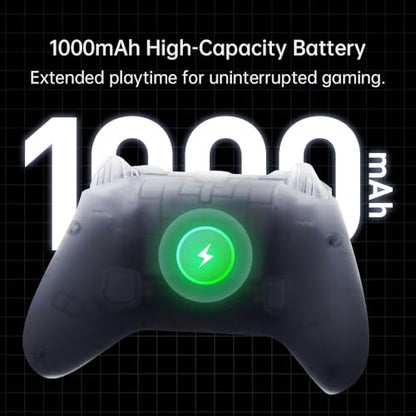 Machenike G3V2 Bluetooth Controller for Pc/Switch/Ios/Android, Hall Effect Joysticks, RGB Lighting Gaming Controller,2 Programmable Buttons,1000mah Battery With Charging Station, White - color: White