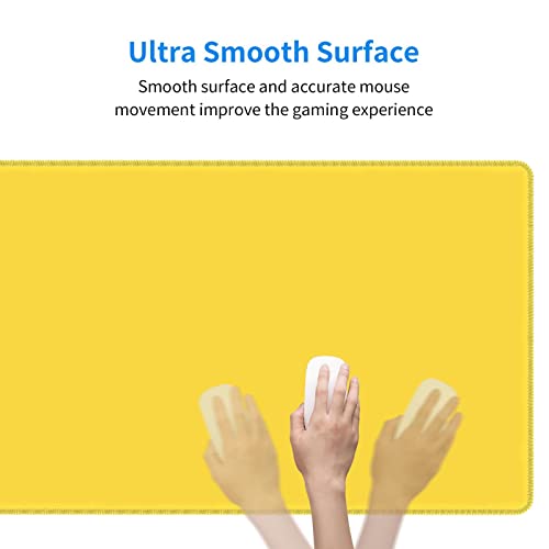 Yellow Mouse Pad Extended Large Gaming Mousepad XL Big Long Oversized Desk Mat Stitched Edges 31.5 X 11.8 Inch for Home Office - color: Black8