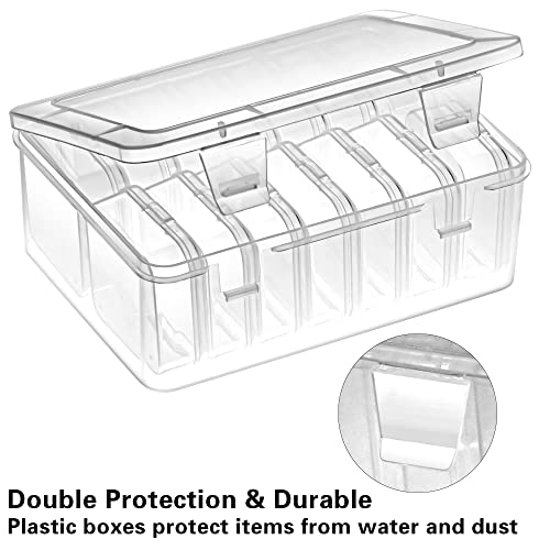 Mathtoxyz Small Bead Organizers, 45 Pieces Plastic Storage Cases Mini Clear Bead Storage Containers Transparent Boxes with Hinged Lid and Rectangle Clear Craft Supply Case - color: Clear - 3P