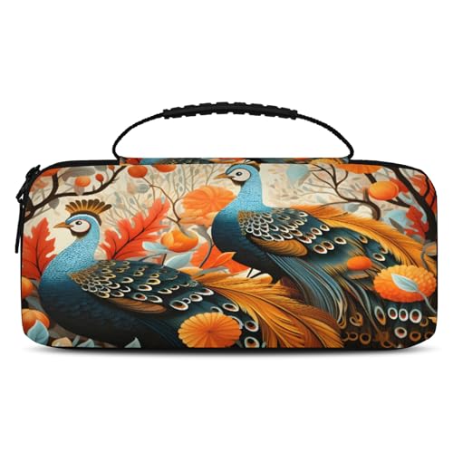 Adornori Thanksgiving Turkey Carry Case Compatible with Nintendo Switch 2, with 20 Games Cartridges, Fall Autumn Portable Travel Carrying Case Pouch for Accessories & Games - color: Multicolor 17