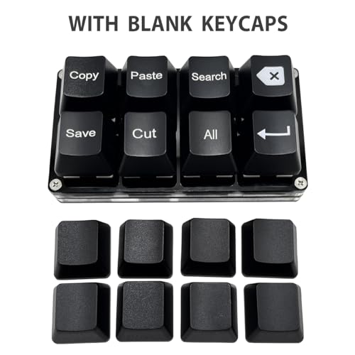 BTXETUEL Copy Paste Search Backspace Save Cut All Enter 8-Key Keyboard SayoDevice One Handed OSU Keypad Programmable Mechanical Shortcut Macro Keyboard for Working and Gaming (Black) - color: Black