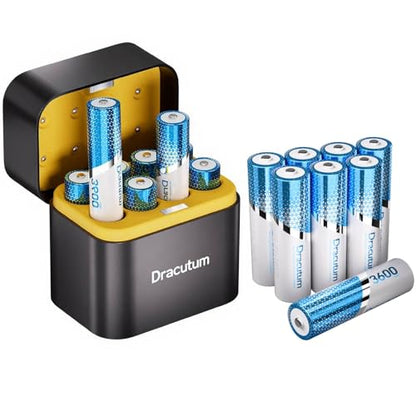 AA Rechargeable Batteries Lithium 16 Pack with Charger - 1.5V 3600mWh High Capacity Rechargeable AA Batteries, 2000 Cycles Long-Lasting Li-ion Doubel A Batteries - size: 16 AA 3600 mWh with Charger