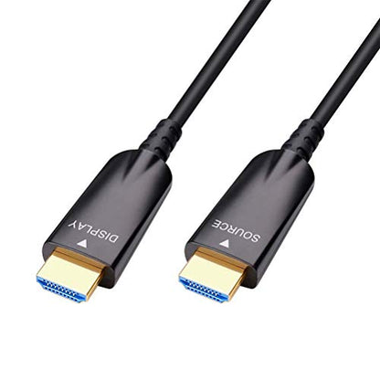 DTECH 75ft Fiber Optic HDMI Cable with 4K 30Hz and 1080p 60Hz HD Video 3D ARC HDCP CEC High Speed Supported Compatible with DVD Player Computer Monitor Gaming Console TV (75 Feet, Black) - size: 75ft