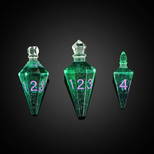 7PCS Potion DND Dice Set,Transparent Sharp Edge Dice Set D&D RPG Polyhedral Die,for Dungeons & Dragons, and TTRPG Roleplaying Games (Green) - color: Green