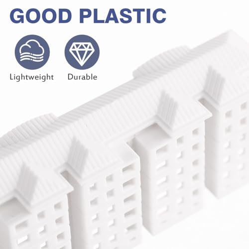 Wakauto Miniature Apartment Building Model 4Pcs Mini Buildings for Diorama Plastic Mini Building Decor for Crafts City Models for Sand Table Layout Home D Cor