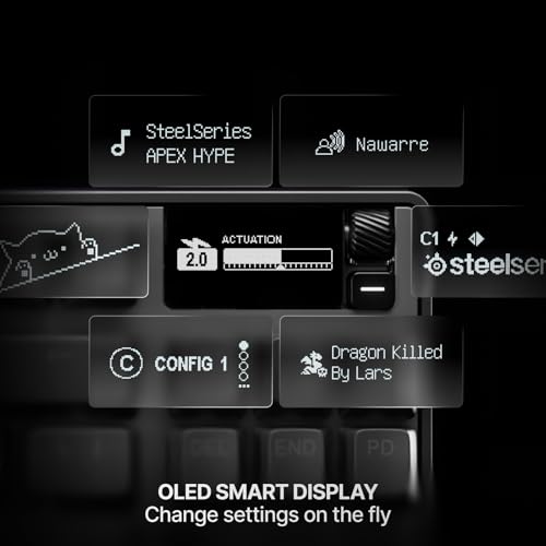 SteelSeries Apex Pro TKL Gen 3 Gaming Keyboard - OmniPoint 3.0 Analog Magnetic Switches, Quickset Auto-Presets (Rapid Trigger, Rapid Tap/SOCD, Protection Mode), OLED, RGB, PBT Keycaps, 2.4G+BT, Black - color: Black, size: Pro TKL, style: Gen 3 Wireless