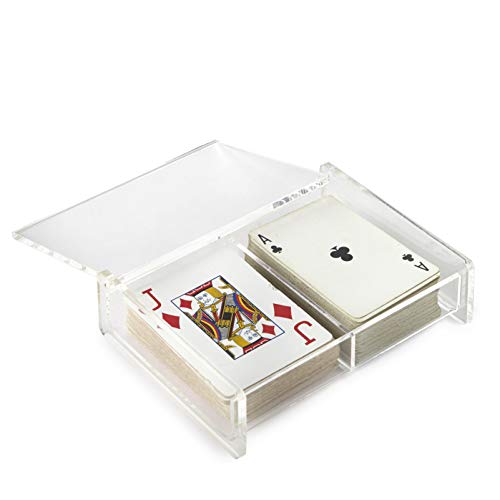 Huang Acrylic Twin Playing Card Deck Case for Poker, Bridge