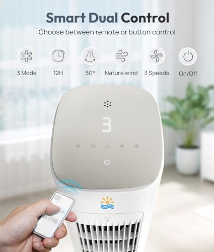 Portable Evaporative Air Cooler, 3-in-1 Cooling Fans that Blow Cold Air With 3L Water Tank, 38'' Tower Fan for Bedroom, Office with 3 Speeds, 12H Timer, Oscillation, 2 Ice Packs - color: White