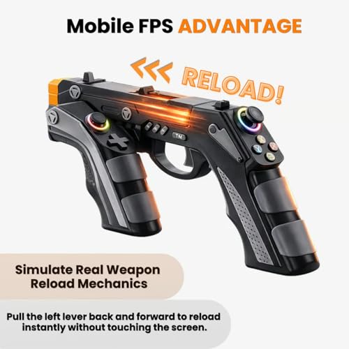G1 Pro Mobile FPS Controller, Wireless Bluetooth Somatosensory Shooting Realistic Gun Stock for Phone & Pad, AR Gaming Joystick with Trigger for FPS & Mobile Shooters
