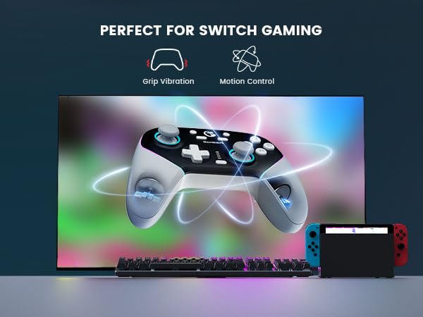 GameSir Super Nova Wireless Gaming Controller for PC/Switch/iOS/Android, Hall Effect Stick & Trigger, RGB Lighting, Swappable ABXY, Detachable Faceplate, 1000mAh with Charging Dock - Black&White” - color: Black&White