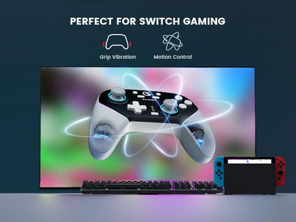 GameSir Super Nova Wireless Gaming Controller for PC/Switch/iOS/Android, Hall Effect Stick & Trigger, RGB Lighting, Swappable ABXY, Detachable Faceplate, 1000mAh with Charging Dock - Black&White” - color: Black&White