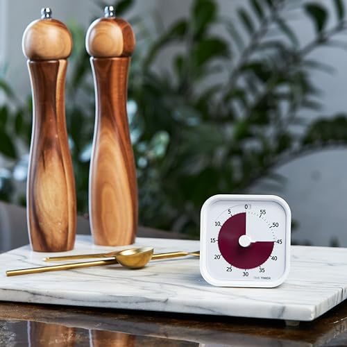Time Timer Home MOD — 60 Minute Kids Visual Timer Home Edition — For Homeschool Supplies Study Tool, Timer for Kids Desk, Office Desk and Meetings with Silent Operation (Cotton Ball White) - color: White Cotton Ball, style: Timer