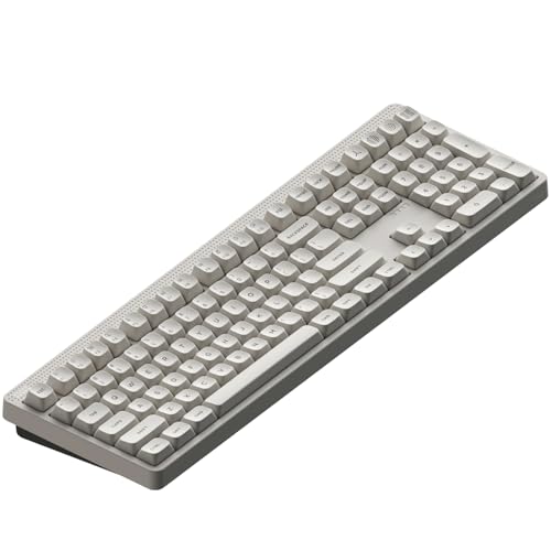 NuPhy Node100 Wireless Mechanical Keyboard, Hot Swappable Custom Bluetooth Keyboard, 109 Keys Computer Gaming Keyboards, Supports Touch Gestures, PBT Keycaps, RGB Backlit, Bluetooth/2.4GHz/USB-C - color: White, size: High-profile Blush Max Switch