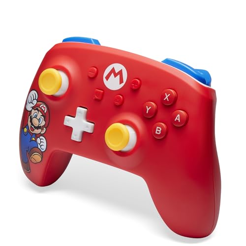 PowerA Wireless Controller for Nintendo Switch - Mario Joy, Switch Lite/Switch-OLED Model, Nintendo Switch 2, AA Battery Powered (Battery Included), Bluetooth, Motion Controls, Officially Licensed - style: Mario Joy