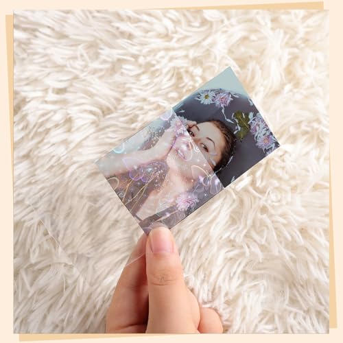 400 Pcs Kpop Photocard Sleeves 58×89mm Laser Flashing Photo Card Sleeves PVC Free & Acid Free Photocards Holder for Kpop Albums Photo Cards - style: Holographic Style