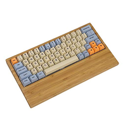 YMDK GH60 Bamboo Wooden Case Wrist Rest 2 in 1 for 60% Mini Mechanical Gaming Keyboard Compatible Pok3r DZ60 YD60MQ XD64 - color: Bamboo 2 in 1