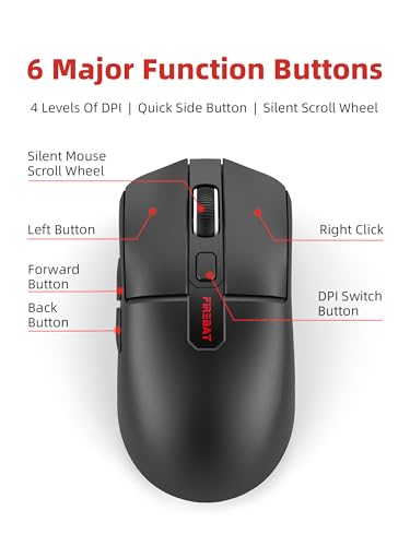 Wired Gaming Mouse for Computer and Laptop, 7200 DPI, RGB, Wired Optical Mouse with 6 Buttons & 4 Light Modes, USB Corded Mouse, Right or Left Hand Use - Black Computer Accessories【X4 Model】