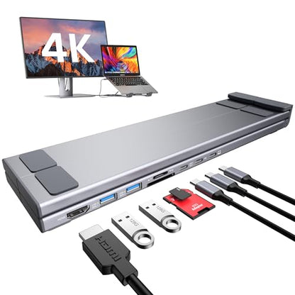 USB C Laptop Docking Station Stand, 8 in 1 Hub 4K HDMI, Dock Stand | Laptop Dock Stand with 4K@60Hz, 2*USB A 3.0, PD 100W, USB-C Data, SD&TF, Dock Station Compatible with Acer/Dell XPS/HP/Mac - style: M57 8 in 1