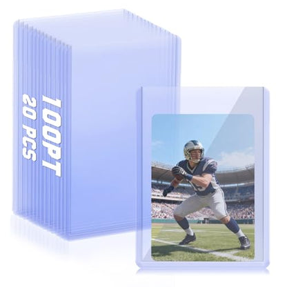 DEDC 20 Top Loader Thick Card Load Holder Storage for Trading Cards Sports Sleeves Hard Plastic 100 Point Protective 3" x 4"Toploaders Rigid Memorabilia Collectibles - size: 100pt