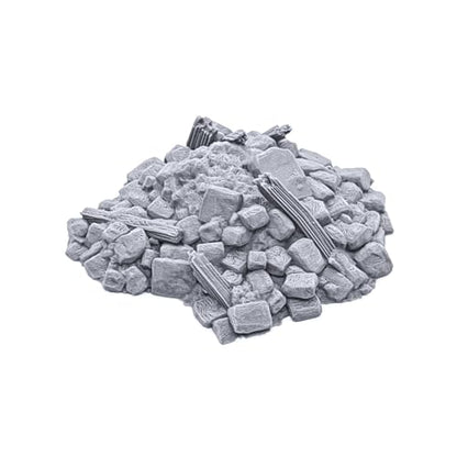 EnderToys Debris Piles by Printable Scenery, 3D Printed Tabletop RPG Scenery and Wargame Terrain 28mm Miniatures, Grey