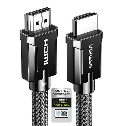 UGREEN 8K HDMI 2.1 Cable Certified 48Gbps 240Hz Ultra High Speed Cord 10FT | 10K 8K@60Hz, 4K 240Hz, Braided, HDCP 2.2&2.3 eARC HDR Dolby, Compatible With PS5, Xbox X, Switch 2, Roku, Mac mini M4 Pro - size: 10FT