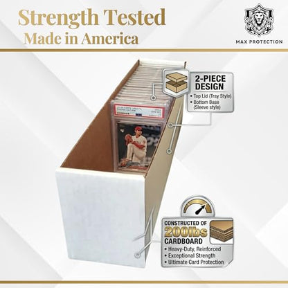 Max Protection Graded Card Penthouse Storage Box System - Trading Card Storage Cabinet with 10 Drawers - Holds 6,000 Card Saver 1 or 600 Graded Cards - Stackable Organizer for Collectible Cards