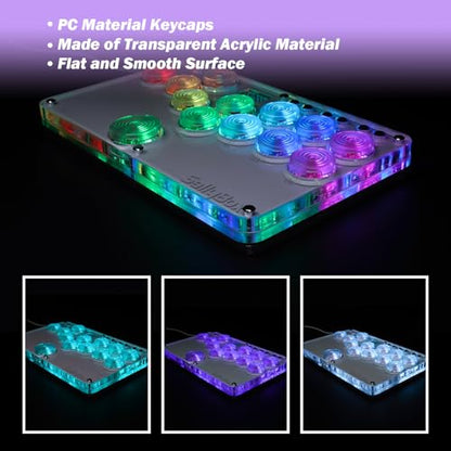 BITFUNX Duelpad Leverless Controller Arcade Stick, Zen16 Arcade Controller for PC/PS3/PS4/PS5/Switch/Steam, All-Button Arcade Fight Stick with SOCD/TURBO/Custom RGB/Hot-Swap/Low-Profile Switch (Mini) - size: Mini