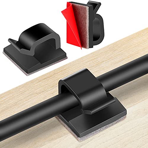 60 PCS Adhesive Cable Clips, Upgraded Wall Wire Clips for Cable Management, Strong Cord Clips Wire Holders for The Wall, Under Desk, Christmas Lights, Car, Dash Cam, Ethernet, Electric Wires Small - color: Black, size: Small