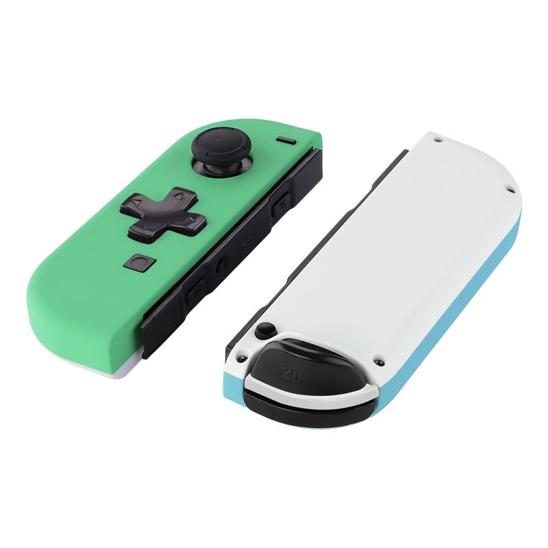 eXtremeRate Mint Green & Heaven Blue DIY Housing (D-Pad Version) with Full Buttons for Joycon Handheld Controller, Replacement Shell for Nintendo Switch & Switch OLED [Only The Shell, NOT The Joycon] - color: Mint Green & Heaven Blue