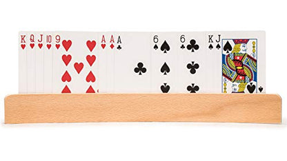 Yellow Mountain Imports Panorama Wooden Playing Card Holders/Racks - Set of 4 Card Organizers - size: 12.8”
