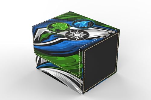 Vault- TCG/MTG 100+ Card Color Combo Deck Box (Blue/Green/White) - color: White/Blue/Green