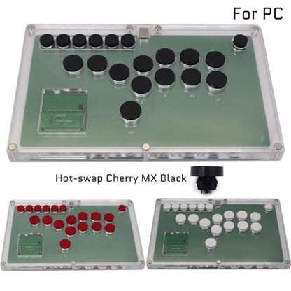 TruBoost FightBox B1-PC-W Ultra-Thin All Buttons Leverless-Style Arcade Joystick Fight Stick Game Controller For PC USB Hot-Swap Cherry MX