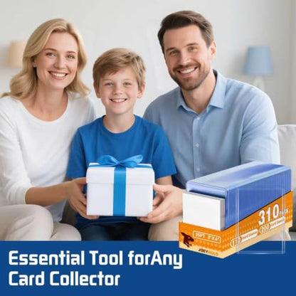 310 Pcs Card Sleeves, Premium Plastic Top Loaders for Sports Cards | 3"X4" Baseball Cards Protectors Plastic, Premium Card Holder for Trading Sports Baseball Football Game Cards - size: 110 Blue Sleeves + 200 Soft Sleeves