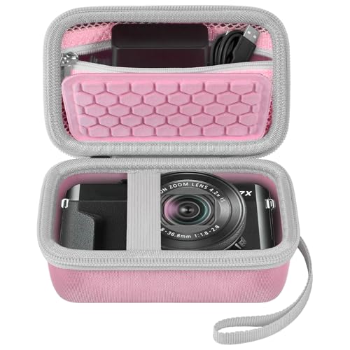 Comecase Hard Digital Camera Case for Canon G7X Mark III/II & SX740 | Hard Shell Travel Storage for Creators and Travelers,for Kodak Pixpro FZ55/FZ45, for Sony Cybershot/for Ricoh GR III, Pink - color: Pink