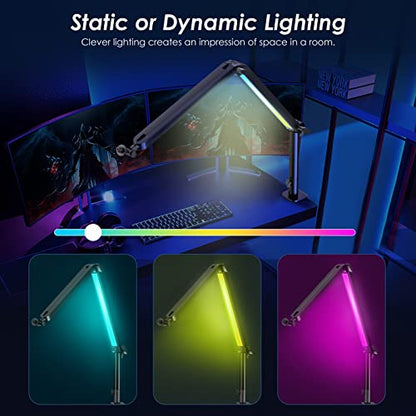 RGB Mic Boom Arm for Fifine, HyperX QuadCast 1/2 / QuadCast S/SoloCast, Shure SM7B / MV7, Blue Yeti, Rode, Shure, Razer, Gaming Mic and Most Microphones using 3/8" to 5/8" Adapter - color: Mic Arm with RGB Light