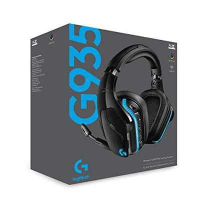 Logitech G935 LIGHTSYNC RGB Wireless Gaming Headset - Black/Blue | DTS:X, LIGHTSYNC RGB lighting