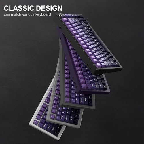 dagaladoo Double Shot PBT keycaps Purple, Cherry Profile Keyboard Keycaps | 138-keys Gradient key caps full size,Custom keycaps for 60% 65% 75% 100% Cherry-MX switch Mechanical Keyboard - color: Gradient Purple