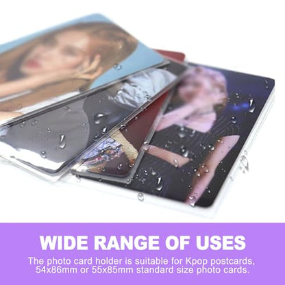 100 Pcs 59x90mm Clear Card Sleeves, Acid-Free PVC-Free Photocard Protectors for Trading Cards Collection, Standard Trading Card Album Pages Size