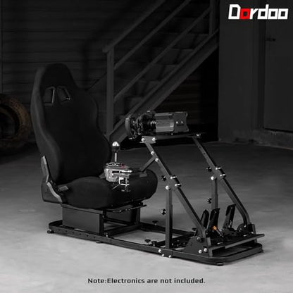 Dardoo More Stable Racing Simulator Cockpit with Game Seat Fit for Logitech G920 G923,for Thrustmaster T150,for Fanatec Steering Wheel Stand with Reinforcement Bars,Not Included Steering Wheel & Pedal